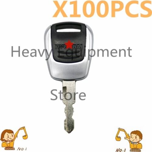 100X key For Hyundai Excavator Heavy Equipment Ignition Key - New Style 21Q4-00090 many newer -9 series equipment models