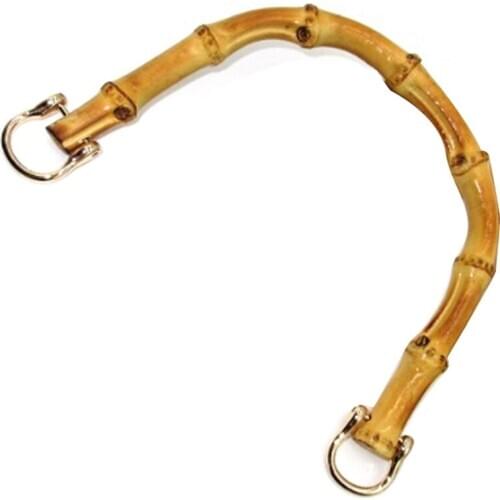15X12cm Natural Bamboo Handle Replacement Bag, Vintage Hand-Woven Bag Handbag Bamboo Chain Bag (Light Wood)