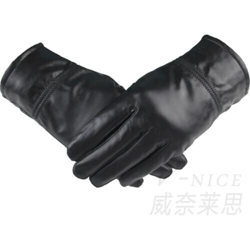2020 fashion men gloves autumn winter genuine sheep leather glove windproof thermal leather mitten lover gift lg035