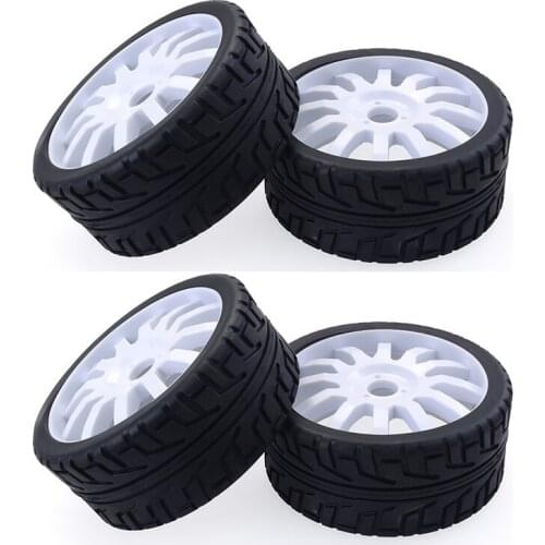 4PCS 1/8 RC Car Rubber Tyres Plastic Wheels for Redcat Team Losi VRX HPI Kyosho HSP Carson Hobao 1/8 Buggy /On-Road Car