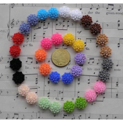 50Pcs Mixed Rose Flower Resin Beads Decoration Crafts Flatback Cabochon Scrapbooking Fit Phone Embellishments Diy Accessories
