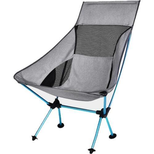 Moon Fishing Chair Portable Lightweight Camping Chairs Folding Extended Hiking Seat Garden Ultralight Office Home Furniture X41A