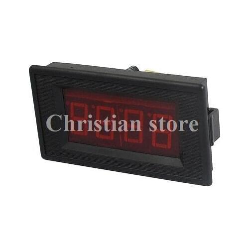 DC 10A 75MV Red LED Display Volt Panel Meter w 5 Pin Power Cable