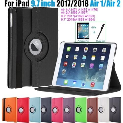 For iPad 9.7 Case 360 Degree Rotating PU Leather Flip Case For ipad 9.7 2017 2018 case a1893 for funda ipad Air 1/5 Air 2/6 Case