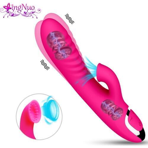 Double Penetration Power Dildo Vibrator Female Masturbator With Nipple Clit Sucker Sex Toys Vibrator For Woman Magic Sex Tools