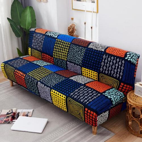 Plaid Elastic Bedspread on The Folding Sofa Bed Covers for Living Room Big Couch Cover Long Chair Without Armrests Slipcovers