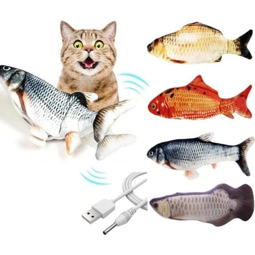 Electric Cat Toy 3D Fish USB Charging Simulation Fish Interactive Cat Toys for Cats Pet Toy cat supplies Juguetes Para Gatos