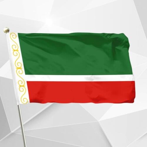 Russia The Chechen Republic Flag 150X90cm (3x5FT) 120g 100D Polyester Double Stitched High Quality Free Shipping