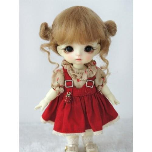 JD406 1/8 5-6 inch doll wig BJD doll wig Lovely Mohair Wigs Baby two pony wig for tiny doll