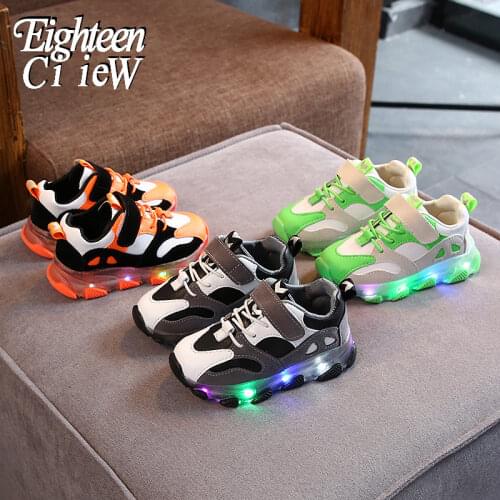 Size 21-30 Glowing Sneakers for Children Boys Shoes with Luminous Sole Led Light Luminous Sneakers for Girls Kids Led Shoes