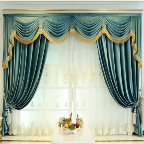 2021 New European American Luxury High-end Solid Color Thick Velvet Curtains for Living Room Bedroom Custom Home Decoration