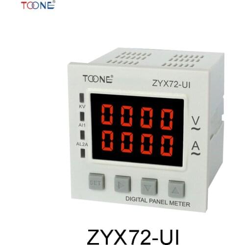 Single - phase AC digital display of intelligent current and voltage combination table ZYX72 - UI / SX72 * 72AV