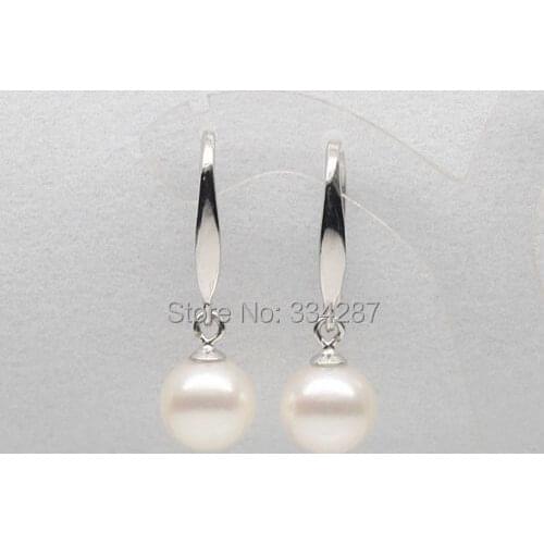 Wholesale new Beautful 8-9mm white AAA+ Round pearl earrings