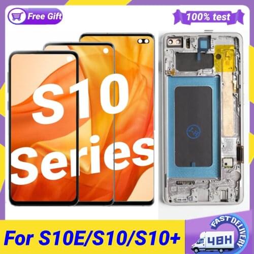 Original Super AMOLED LCD Display for Samsung Galaxy S10 G973F S10Plus G975F Repair Parts Touch Screen Digitizer