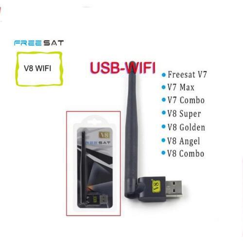 [GENUINE] FREE SAT V8 USB wifi with Antenna work for Free sat V7 V8 series digital satellite receivers and other FTA set top box