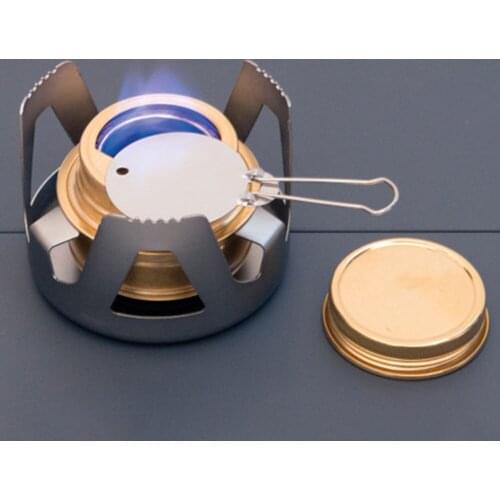 Alcohol Stove Portable Mini Picnic Stove Burning with Stand Aluminum Alloy Brass Outdoor Camping Hiking Picnic Cooking Stove