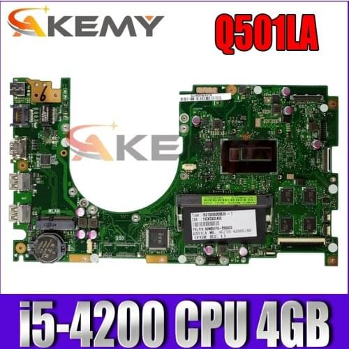 Q501LA SR170 i5-4200 CPU 4GB Memory Mainboard For ASUS Q501 Q501L Q501LA Laptop motherboard 60NB01F0-MB6010 Tested Free shipping