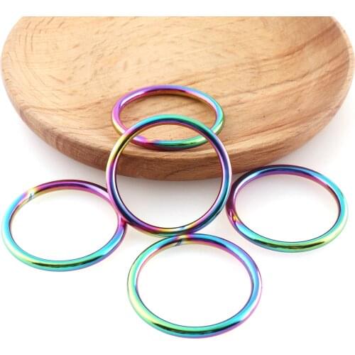 Rainbow metal O ring 30mm Strap Buckle Ring Color Bag Holder round ring Handbag Purse Bag clasp Making leather craft accessories