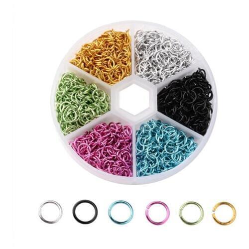 1box(1080pcs) 6mm Closed Circle Colorful Jump Rings Green/Blue/Purple Plated Link Loops for DIY Jewelry Connector Making