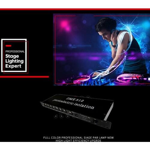 Stage lighting fixture lighting 8-channel signal amplifier DMX512 signal 8-channel amplifier extender signal distributor