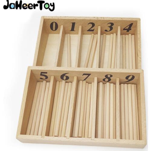 JaheerToy Counting Stick Wooden Toys Montessori Educational Toy for Children 0-9 Digital Cognition Mathematics Teaching Aid
