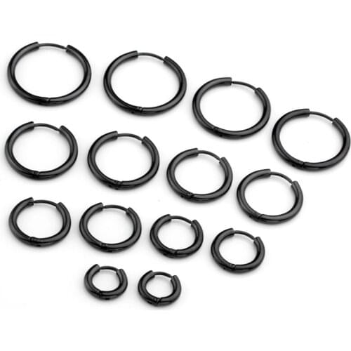 Jovivi 8mm-20mm Stud Earring Stainless Steel Small Hoop Earrings Round Ear Stud Fashion Classic Ear Piercing Jewelry