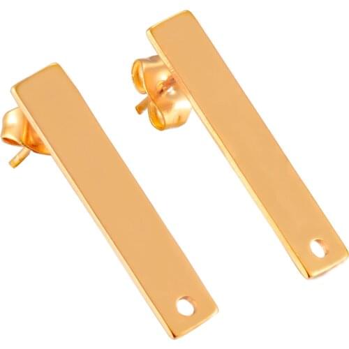 Stainless Steel Women gold tone DIY Long stud earring fashion tassel earrings findings jewelry Dropship,Hypoallergenic