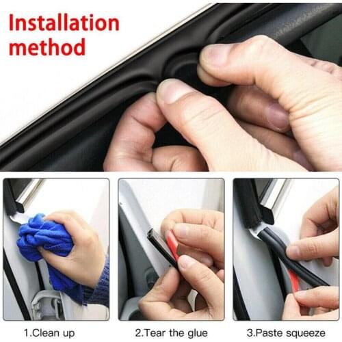 1m Universal Car Door Rubber Seal Strip Thicken Automobile Car Sealing Styling Strip Strip Sound Insulation Accessories L-s N3O2
