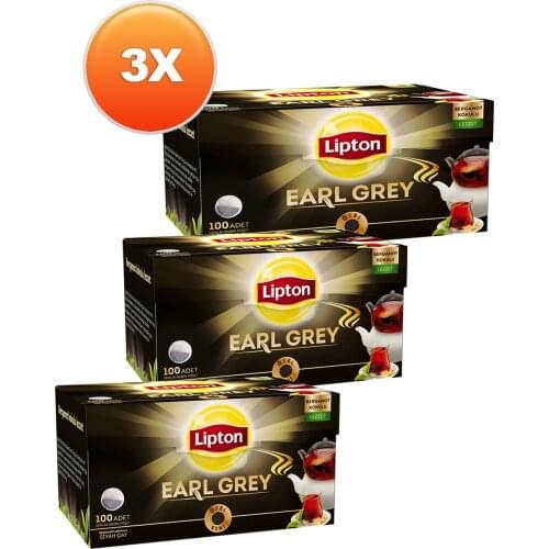 WONDERFUL Luxury Lipton Earl Gray Teapot Tea Bag 100 x 3.2 gr -3 Pieces FREE SHIPPING