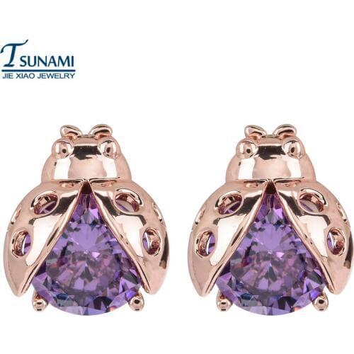 High - quality seven - star ladybugs For girls and women wearing makeup and jewelry ER-181