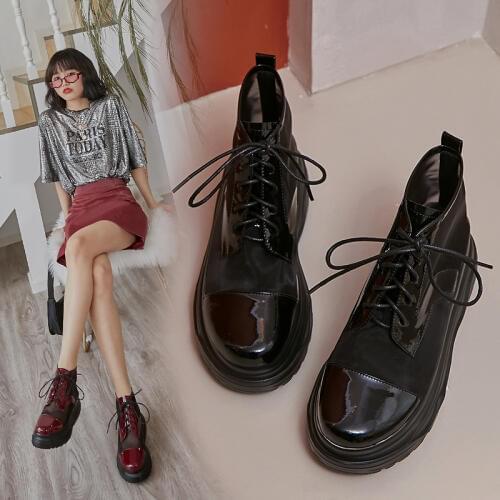 2020 womens spring and summer wild comfort increase thick bottom handsome short Martin boots small leather shoes Z543