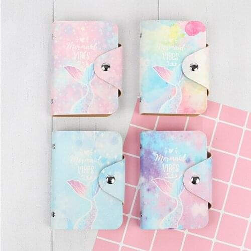 Mermaid Tail Womens Card Package Pu Leather Bag Cover Fashion Creative Coin Purse Cartoon Anime Cute Wild Card Package 2021