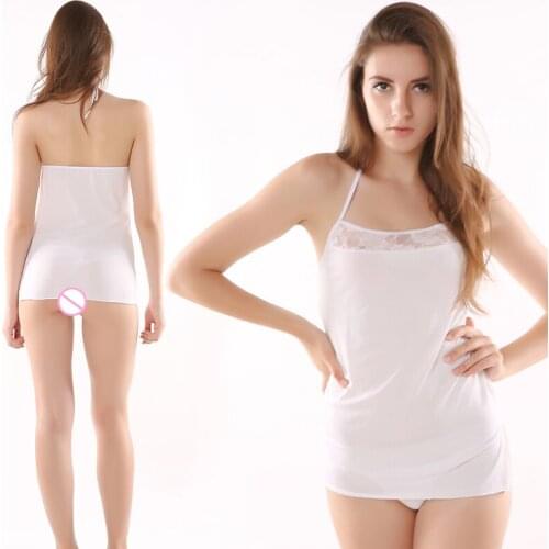 2020 Fashion New Hot Sale Sexy Satin Silk Strappy Front Bandage Lace Up Women High Split Summer Short Dress Sleepwear nightgown