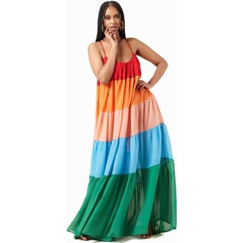 Women Summer Sleeveless New Patchwork Long Dress African Dress Fashion Vestido 2021 New Arrival Elegant Party Maxi Dress