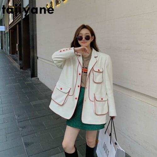 Tajiyane Womens Coats Real Genuine Leather Jacket Sheepskin Coat Korean Leather Female Coat 2021 Woman Clothes C20D02064 WPY434