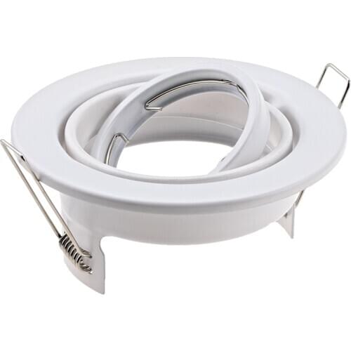 10pcs Round White LED Recessed Ceiling Light Adjustable Frame MR16 GU10 Bulb Fixture Downlight Holder Fittings for bedroom