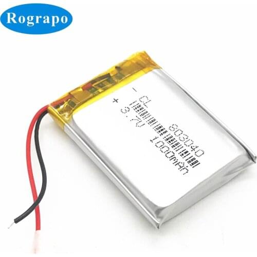 1000mah 3.7v 803040 Lithium Li Polymer Rechargeable Battery Small Bluetooth Speaker Column DVR-mirror Car DVR Navigator 2-wires
