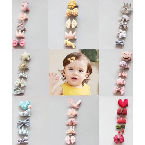 5Pcs/Set Cartoon Toddler Hair Clip Animal Hairpins For Baby Girls Hair Pins Kids Barrettes Newborn Hair Accessories заколки