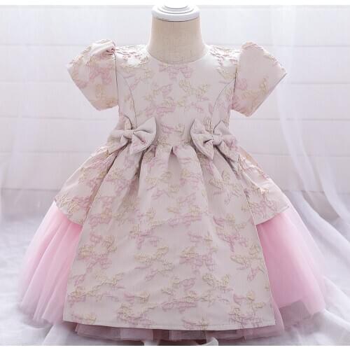 2021 New Kids Dress For Girls Elegant Flower Princess 1st Birthday Party Wedding Princess Dress Child Infant Vestidos 0-2 Years