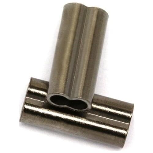 30pcs/lot Stainless Steel Double Oval Copper Tube Fishing Line Crimping Sleeves Tube Connector Fishing Tackle Acceessories