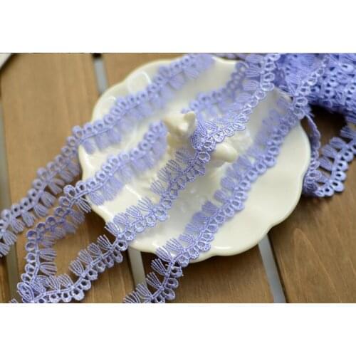 5 Meters Purple Embroidery Floral Embroidery Lace Trim Applique Lace Trimmings for Sewing Craft 16mm