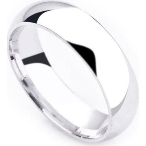 6 mm Classic Curved Silver Wedding Ring Promise Engagement ring