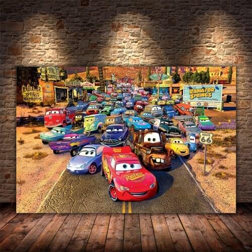 5D DIY Diamond Painting Disney Cars Cartoon Full Drill Diamond Embroidery Mosaic Wall Art for Kids Bedroom Home Decoration