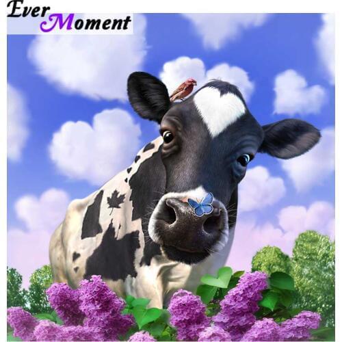 Diamond painting cow heart shape full painting canvas square crystals diamond embroidery animal diy home decoration ASF789