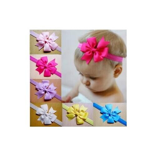 Free Shipping Baby Hair Bows With Flower Headband Children Hair Bows Accessories 2014