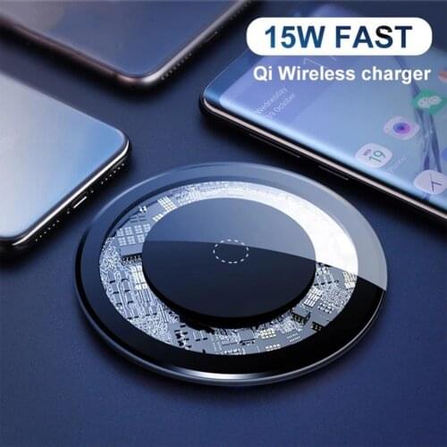 10/15W Wireless Charger for iPhone 11 Xs Max X XR 8 Plus 10W Fast Charging Pad for Ulefone Doogee Samsung Note 9 Note 8 S10 Plus