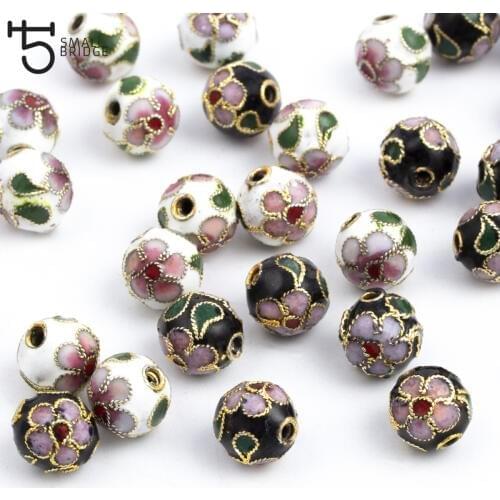 8/10/12mm Copper Enamel Beads charms for Jewelry Making diy accessories for woman Cloisonne Spacer Beads Wholesale M502