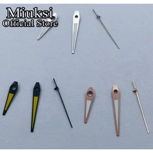 Miuksi silver black rose gold watch hands green luminous hands fit NH35 NH36 movement