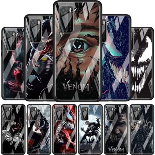 Villain Marvel Venom Tempered Glass Cover For P40 P30 P20 P10 P Smart Z Pro Plus Lite 2019 2020 2021 Phone Case Coque