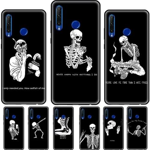 Aesthetic Skeleton Skull Case For Huawei Honor 10 Lite 10X 8 9 20 7A 4C 6C Pro 7C 10i 6A 8A 8S 9S 7X 9X 8X Cover